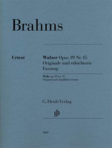 Walzer As-dur op. 39 Nr. 15 - Originale und erleichterte Fassung: Besetzung: Klavier zu zwei Händen (G. Henle Urtext-Ausgabe)
